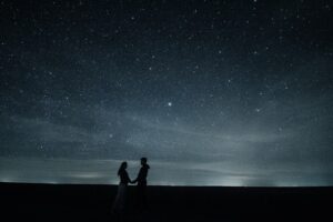 couple, love, stars